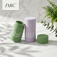 Tubes de déodorant et de fond de teint en plastique rond, vides, de luxe, colorés, avec finition caoutchouc, à remplissage par le bas, pour stick déodorant twist-up