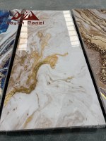 Panneau mural Wayon en PVC brillant effet marbre UV, style luxe moderne, étanche et ignifuge, pour salon et hôtel