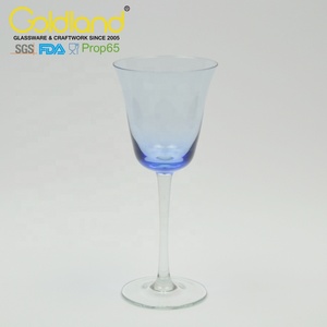 Calici in vetro colorato blu <span class=keywords><strong>calice</strong></span> personalizzato con gambo lungo in vetro <span class=keywords><strong>a</strong></span> forma di <span class=keywords><strong>tulipano</strong></span> calici di vetro colorati - Product Image 3