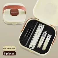 Ensemble de miroirs de manucure en acier inoxydable de luxe haut de gamme avec coupe-ongles et outils complets écologiques