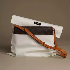 حقيبة تغليف من قماش القطن الأبيض الفاخر قابلة لإعادة التدوير، مخصصة لتخزين الملابس والفساتين والهدايا والمجوهرات بتصميم ظرف مع غطاء للحماية من الغبار - Product Image 2