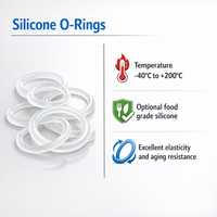 Joint torique en caoutchouc silicone personnalisé pour l'étanchéité à haute température |   Joints toriques en silicone moulés OEM, dureté 40~80 Shore, certifiés ISO9001