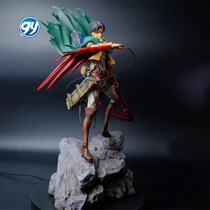 Figuras GY de 35CM attaque sur titan les titans <span class=keywords><strong>Shingeki</strong></span> <span class=keywords><strong>No</strong></span> <span class=keywords><strong>Kyojin</strong></span> Rivaille Ackerman Figurines d'action à double tête Battle Damaged - Product Image 3