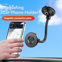Fuerte Magsafing soporte magnético para teléfono de coche manos libres Universal salpicadero parabrisas brazo largo cuello de cisne soporte móvil