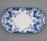 Vaisselle en porcelaine de Style Vintage classique, service de table en céramique, assiettes carrées, assiettes ovales, vente en gros