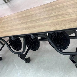 Multi Functional <b>Folding</b> <b>Dining</b> <b>Table</b> Wood Top Oblong Natural Color Durable Restaurant Use Child Target - Product Image 4