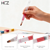 Ensemble de stylos à gel acrylique et pinceaux aquarelle Hechunzi, conception brevetée à pression et à écoulement automatique, couleurs multiples personnalisées