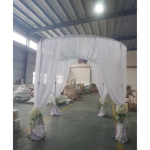 Telescopic wedding event <b>backdrop</b> <b>stand</b> round pipe and drape kits - Product Image 1