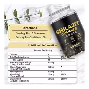 Gommose di Shilajit a Marchio Privato, Puro Shilajit dell'Himalaya, Integratori per Energia, Cervello e Sistema Immunitario con Olio di Semi Neri - Product Image 6