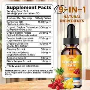 OEM organico berberina liquido gocce integratore curcuma Ceylon cannella melone amaro senza zucchero vegano senza dosaggio di liquido orale - Product Image 5