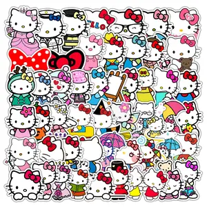 50Pcs kawaii kuromi stickers cute hello kitty sticker for laptop phone case  girls sanrio my melody anime stickers kids toys