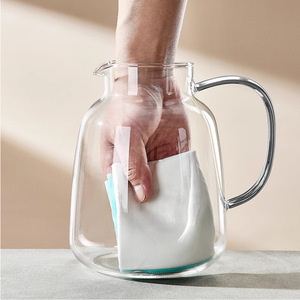 Carafe en verre pour eau froide 1600ml 2000ml en borosilicate de haute qualité, forme cloche large, pour fêtes et usage adulte - Product Image 4