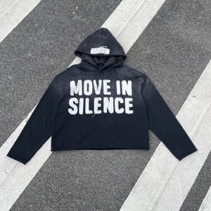 Áo hoodie lụa tẩy acid tùy chỉnh dành cho nam, chất liệu dày 420 GSM, kiểu dáng rộng thùng thình, ngắn, thêu logo nhện, phong cách đường phố - Product Image 1