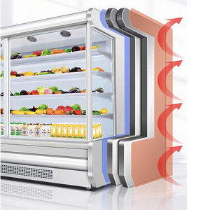 Vitrine réfrigérée à rideau d'air pour supermarchés et magasins de proximité, pour fruits, légumes, boissons et lait frais - Product Image 4