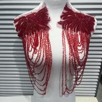 Patchs d'épaule brodés 3D de créateur avec pompons, décalcomanies 3D en strass en forme de fleur à coudre, écologiques pour vêtements