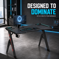 Bureau de Gaming AOR RGB LED ABS Armor 20 Modes BlackSamurai H2 avec Porte-Gobelet, Support Casque, Multiprise 100x60cm Vente en Gros Usine 2026
