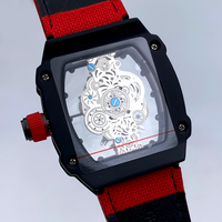 SPARKTIME Ultra Thin Tonneau Case Correa de nailon Movimiento hueco transparente Reloj de moda deportivo de cuarzo de aleación para hombre