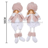 SOTE - Poupées roses mignonnes de 20 pouces, jouets en peluche assis, ensemble adorable garçon et fille, décoration intérieure pour Noël et la Saint-Valentin