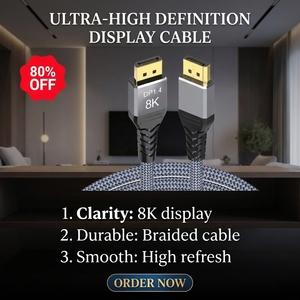 Cable DP 1.4 con Descuento, 8K/60Hz 4K 240Hz, Revestimiento de PVC, Blindaje de Lámina, 2m, Cable de Audio y Video HD, Suministro Directo de Fábrica, <span class=keywords><strong>PS5</strong></span> - Product Image 3