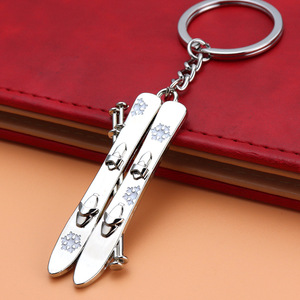 Creative Winter Games Snowboard Sledding Board Zinc Alloy Keychain Ice Snow Sports Commemorative Customized <strong>Gift</strong> Model X-1280 - Product Image 2