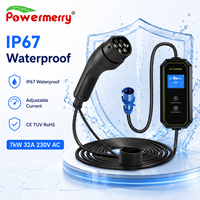 Nouveau chargeur EV portable 7 kW 32 A Type 2 230 V AC IP67 réglable CE TUV RoHS pour utilisation à domicile, sûr, garantie de 2 ans