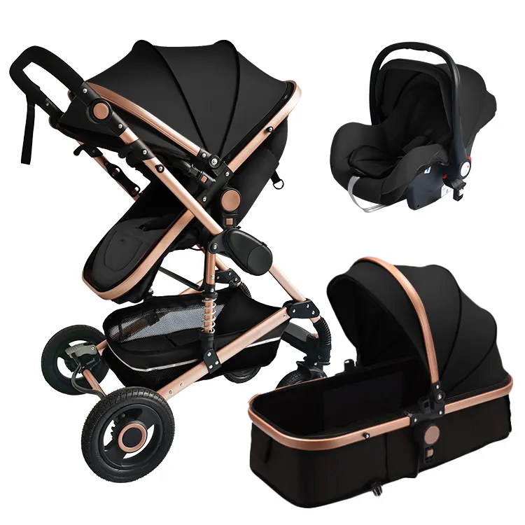 Voiture personnalisée poussette de voyage pliable landau de luxe 4 en 1 pour bébé poussette 3 en 1 pour bébé