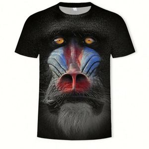 Men's Casual T-<b>Shirt</b> with 3D Digital Printing Short Sleeve Monkey Orangutan Pattern T <b>Shirts</b> - Product Image 6