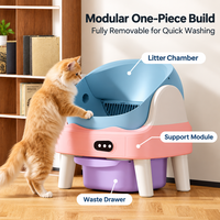 Bac à litière pour chat entièrement automatique, grande capacité, ouvert, intelligent, nettoyage sans effort, contrôle des odeurs, toilette électrique pour chat