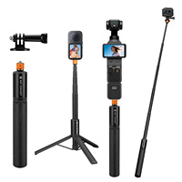 K&F Concept Trépied extensible anti-vibration 120 cm, bâton de selfie pliable portable pour Insta360 DJI Action