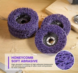 Nouveau disque à bandes ---- Lot de 5 disques abrasifs de 4 pouces à rayures violettes pour le décapage de peinture et de rouille, pour meuleuse d'angle - Product Image 4