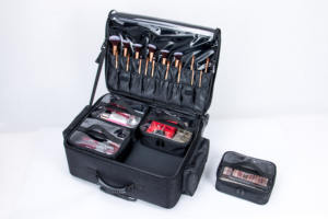 ערכת איפור מקצועית לנשים כלות/ספא, תיק קוסמטי עם מראה ומברשת, הנחות - Product Image 4