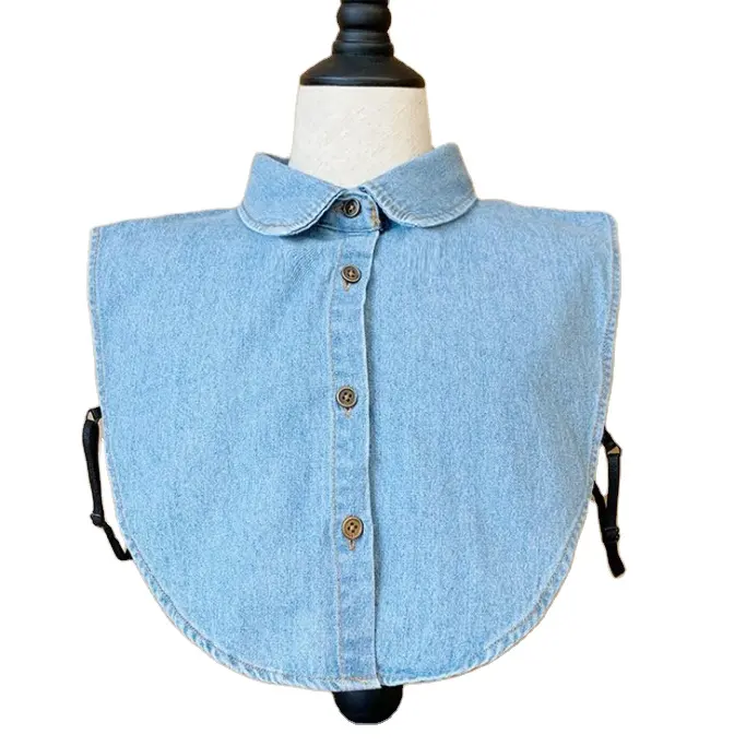 OEM-camisa de media camisa con cuello vaquero para mujer, decoración fácil de combinar