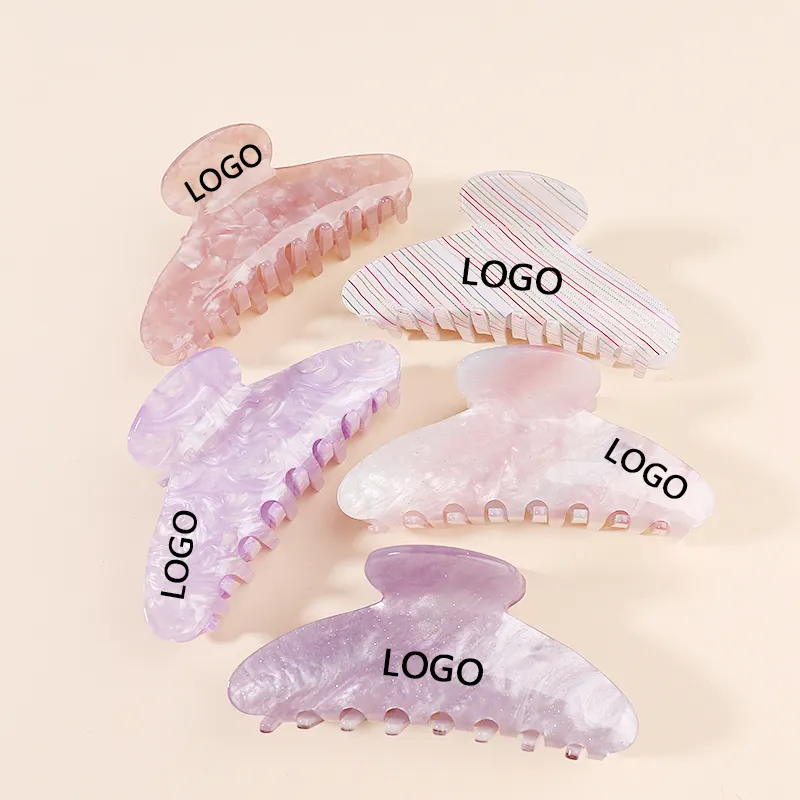 LOGO personalizzato 3000 + colori 10.5cm grandi dimensioni colore viola acrilico artigli per capelli clip accessori morsetto 222583