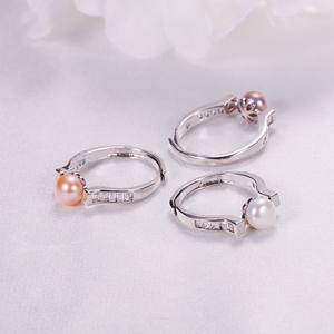 Wholesale Elegant Simple Open-End <b>Ring</b> with Freshwater <b>Pearl</b> Copper Plated White Gold for Women New Collection - Product Image 1