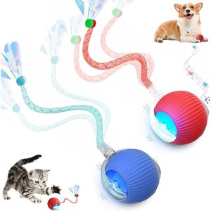 Jouet interactif pour chat Tchernt, balle à mouvement automatique avec plume, pour chats d'intérieur, chatons, anti-ennui - Product Image 1