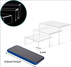 Acrylic Display Risers Clear 3\&quot; 4\&quot; 5\&quot; Stands For <strong>Cupcakes</strong> Dessert Showcase Transparent Candy Bar Holder Drawer Organizers