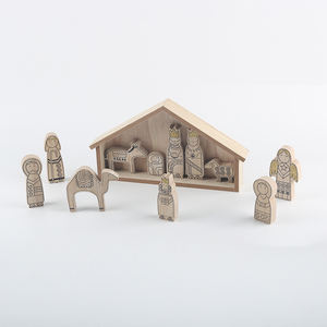 सबसे अच्छा क्रिसमस उपहार के लिए बच्चों के जन्म के लिए यीशु लकड़ी जन्म सेट खिलौना बच्चे शैक्षिक - Product Image 2