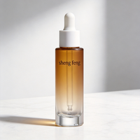 Bouteilles en verre dépoli transparent de 20 ml à 100 ml pour sérum et huiles essentielles avec compte-gouttes, écologiques, sérigraphiées pour les soins de la peau