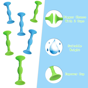 Lot de 6 fléchettes de sport écologiques pour l'extérieur et l'intérieur, à pointe souple avec ventouses, 3 bleues et 3 vertes, avec ailettes en silicone, pour jeux de lancer - Product Image 4