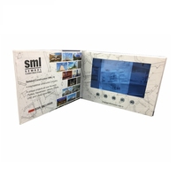 Livre vidéo pop-up LCD 7 pouces avec carte de brochure vidéo numérique A5 pour la publicité, les invitations de mariage et les entreprises