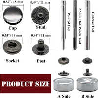 12 Sets 831 Druckknöpfe-Set mit Montagewerkzeugen, Metall-Druckknöpfe für Ledertaschen, Kleidung, DIY-Lederhandwerk