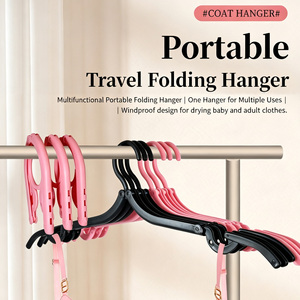 Cintre pliable pour vêtements - Portable - Idéal pour les voyages d'affaires en extérieur - Fabriqué en polypropylène épais - Type crochet - Gain de place - Product Image 3