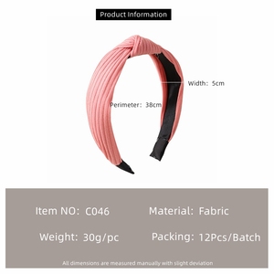 <span class=keywords><strong>Bandeau</strong></span> Coréen Large en Tissu à Rayures Noué, Bandeaux Hauts pour un Volume Crânien pour Femmes - Product Image 6