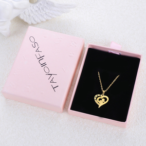 Collar con colgante de corazón chapado en oro 304 316 con circonita cúbica, diseño de amor para mujer, romántico, para uso diario. - Product Image 2