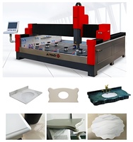 Machine de meulage de pierre en marbre, quartz, céramique, porcelaine, haute précision, avec moteur à engrenages PLC 5,5 kW pour le granit