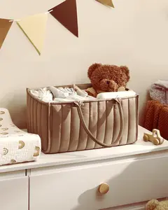 Wholesale Baby Diaper Caddy Storage Bag Mommy Nappy Diaper Organizer Basket Diaper Changing Essentials Bag