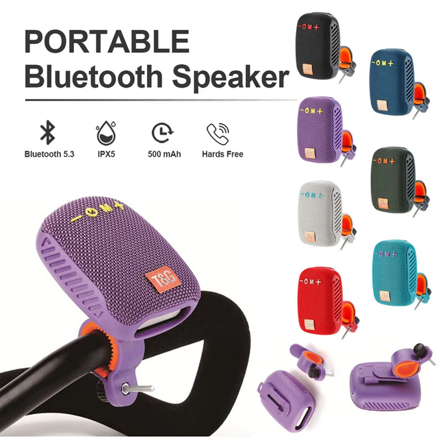 TG392 Outdoor Bicycle Speaker Portable Wireless Sound Box Rechargeable Handlebar Speaker Waterproof Speaker