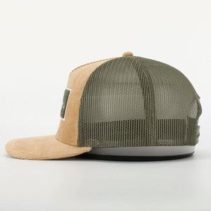OEM Custom High Quality 5 Panel Adult Men Women Embroidery <strong>Hook</strong> <strong>Loop</strong> Patch Logo Mesh Snap Back Cap Gorras Corduroy Trucker Hat - Product Image 3