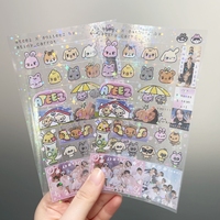 Feuille d'autocollants personnalisés en PVC transparent imperméable A4 A5 A6 avec découpe Kiss Cut et impression UV