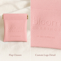 Porte-monnaie miniature en cuir rose personnalisé avec gaufrage, pochette imperméable en cuir PU, sac à cosmétiques, maquillage, bijoux